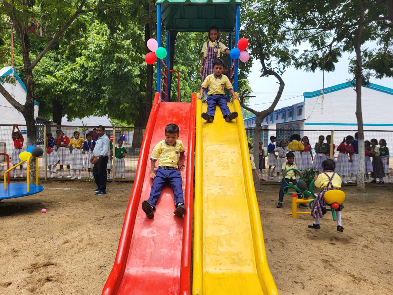 School campus and play area